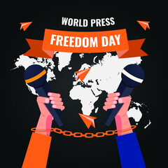World press freedom day flat illustration