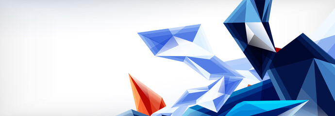 Vector 3d triangles and pyramids abstract background for business or technology presentations, internet posters or web brochure covers