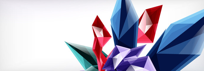 Fototapeta premium Vector 3d triangles and pyramids abstract background for business or technology presentations, internet posters or web brochure covers