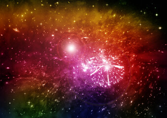 galaxy in a free space. 3D rendering