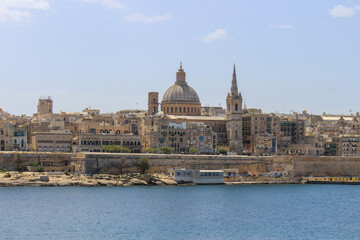 Fototapeta na wymiar Full view of La Valletta, Malta