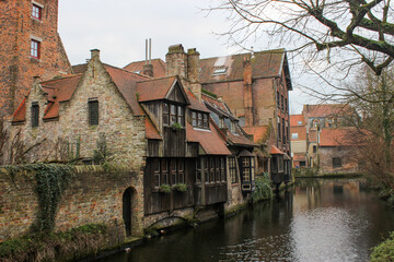 Fairytale street in Bruges, Belgium