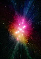 Fototapeta premium galaxy in a free space. 3D rendering