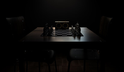 Fototapeta na wymiar Chess Game Setup