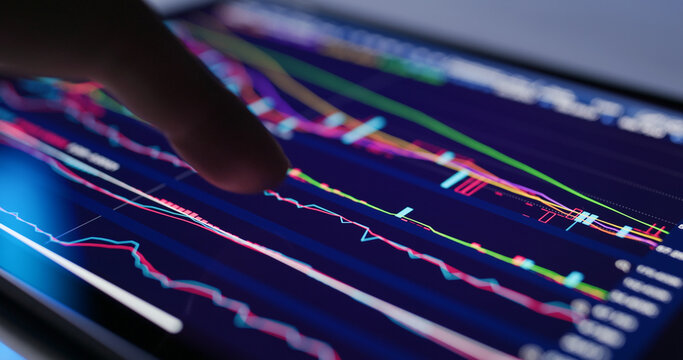 Stock market data on tablet computer