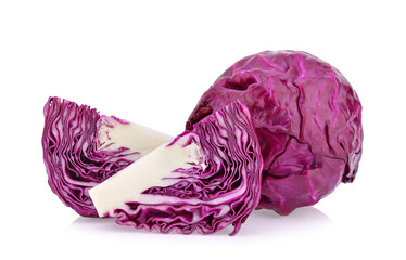 Purple cabbage isolated on white background