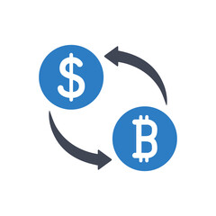 Dollar bitcoin exchange icon