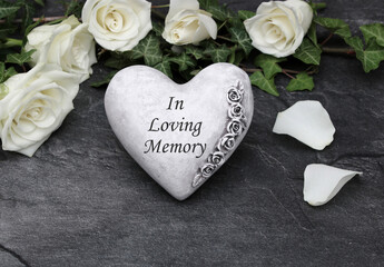 Heart with the inscription in Loving Memory	
