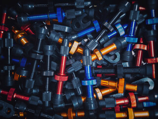 colored tubeless presta valves. bicycle tubeless rim valve stems background