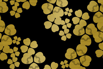 メタリックな背景　長方形　ゴールド　クローバー