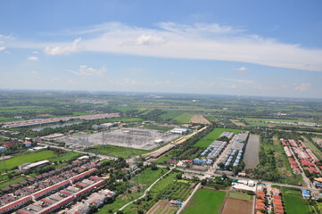 Helicopter flying sightseeing around Thailand