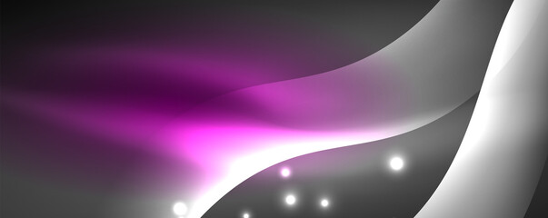 Shiny glowing neon wave, light lines abstract background. Magic energy and motion concept. Vector wallpaper template