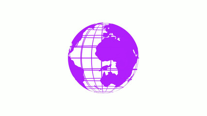 New purple color 3d planet icon on white background