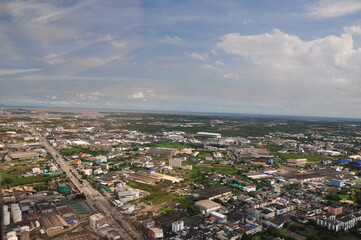 Fototapeta na wymiar Helicopter flying sightseeing around Thailand