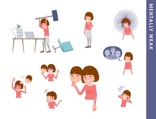 flat type Straight bangs women_Mentally-weak