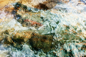 abstract background of waves of water creating swirls and ripples