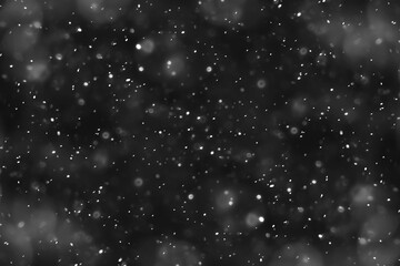 snow black background abstract texture, snowflakes falling in the sky overlay