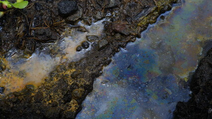 the remaining oil that falls in the river