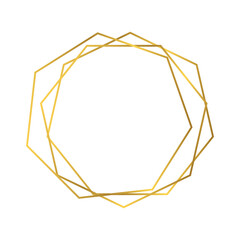 Gold geometric polygonal frame