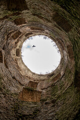 Obraz premium Ruins of a tower of Izborsk fortress. Izborsk, Pskov Region, Russia.