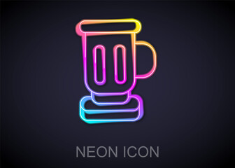 Glowing neon line Medieval goblet icon isolated on black background. Vector