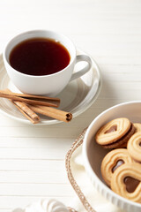cup of coffee and cookies