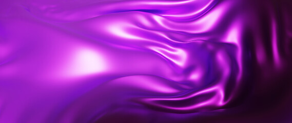 3d render of purple and pink cloth. iridescent holographic foil. abstract art fashion background.