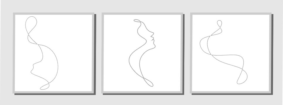 abstraction, painting, interior decoration, wall, wallpaper, interior, bedroom, art, abstract, body, face, portrait, care, cleaning, profile, silhouette, in one line, beautician, surgeon, plastic, nym