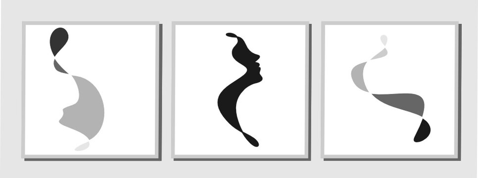 abstraction, painting, interior decoration, wall, wallpaper, interior, bedroom, art, abstract, body, face, portrait, care, cleaning, profile, silhouette, in one line, beautician, surgeon, plastic, nym