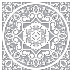 Traditional vector mandala design inspired by the oriental carved wood wall art patterns from Marrakesh in Morocco
