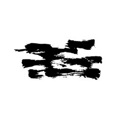 Black brush stroke isolated on white. Abstract lines.