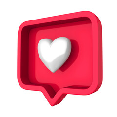 Speech Bubble with Heart Shaped Isolated