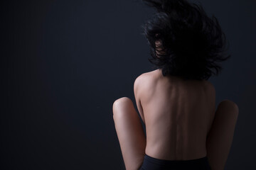 Naklejka premium Erotica. Sex. Sexy photo. Woman back. Sensual woman back. 