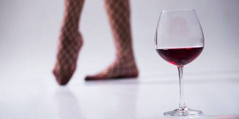 Glasses of red wine. Alcohol. Red wine. 