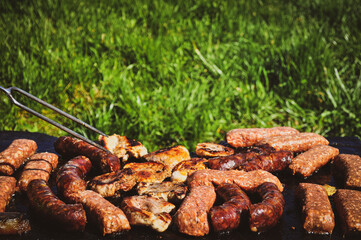 grilled meat on the grill