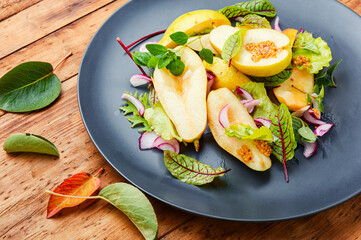 Autumn salad with pear.Healthy food