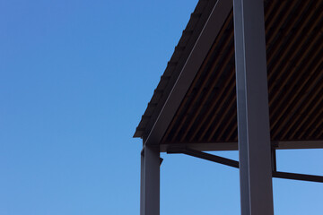 Metal structure on a blue sky background