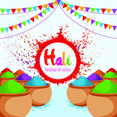 illustration of Happy Holi Background for Festival of Colors celebration greetings