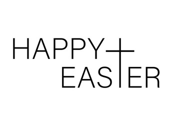Happy Easter isolated on white background. Vector illustration.