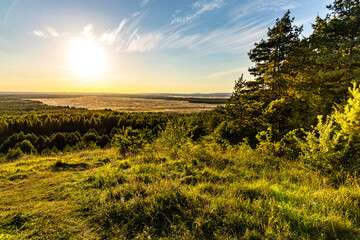 Panoramic view of Bledowska Desert plateau bush, wooded and sandy landscape at Czubatka view point near Klucze in Lesser Poland © Art Media Factory