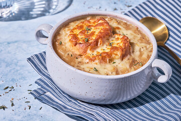 French onion soup, with cheese croutons
