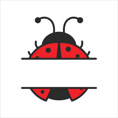 Obraz premium Vector cartoon cute black polka dot red ladybug Isolated on background