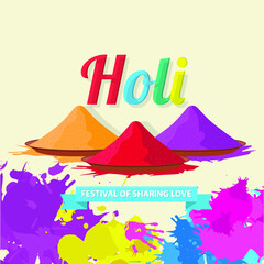 easy to edit vector illustration of Colorful Happy Hoil background for festival of colors in India
