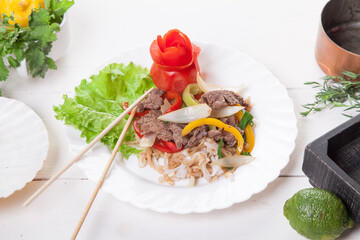 rice with vegetables and meat