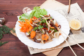 salad with salmon and vegetables