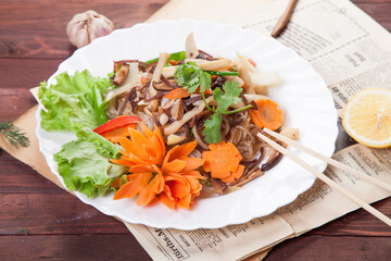 salad with salmon and vegetables