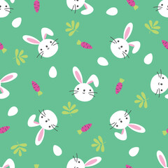 Cute Easter background with bunnies