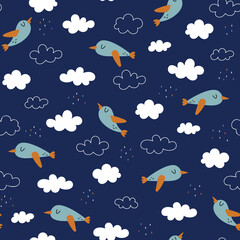 Fototapeta na wymiar Seamless pattern with birds