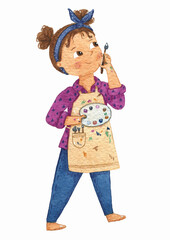 little girl painter