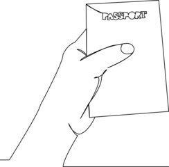 hand with passport